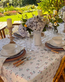 strawberry bramble tablecloth garden table setting