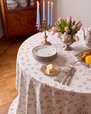 strawberry bramble tablecloth vintage table styling