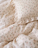 strawberry cottage ruffle duvet cover set fabric ruffle detail