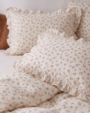 strawberry cottage ruffle pillowcases pink floral bedding