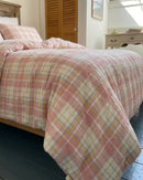 strawberry sundae nostalgic plaid comforter set fabric texture