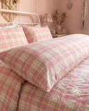 strawberry sundae nostalgic plaid pillowcases pink plaid texture
