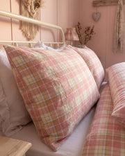 strawberry sundae nostalgic plaid pillowcases vintage pink checkered design