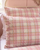 strawberry sundae nostalgic plaid pillowcases vintage plaid fabric detail