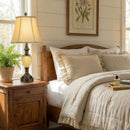 striped ruffle pillow shams terracotta organic cotton bedspread