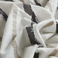 close up of tufted fringe fabric texture