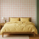 sunbeam honey gingham duvet cover set yellow check bedding main