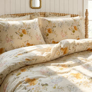 sunbeam meadow floral duvet cover set amber gold botanical bedding