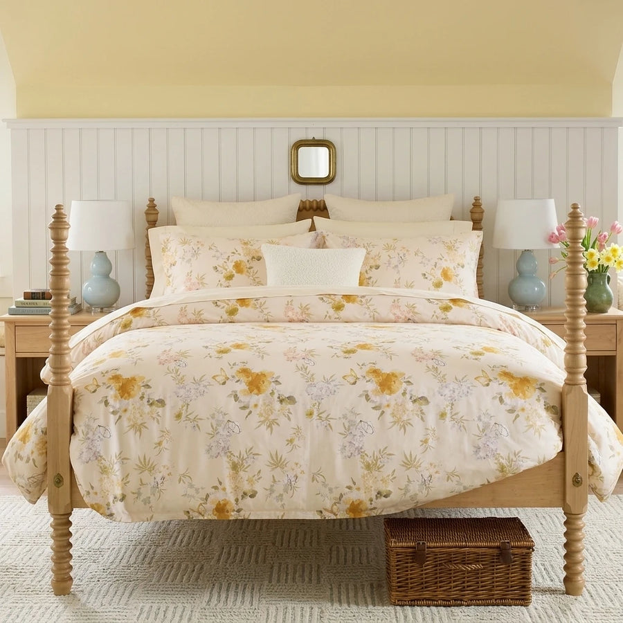 sunbeam meadow floral duvet cover set cream meadow bedding main