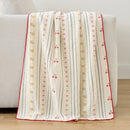 sunday patchwork muslin blanket cherry sunset red border cream sofa drape