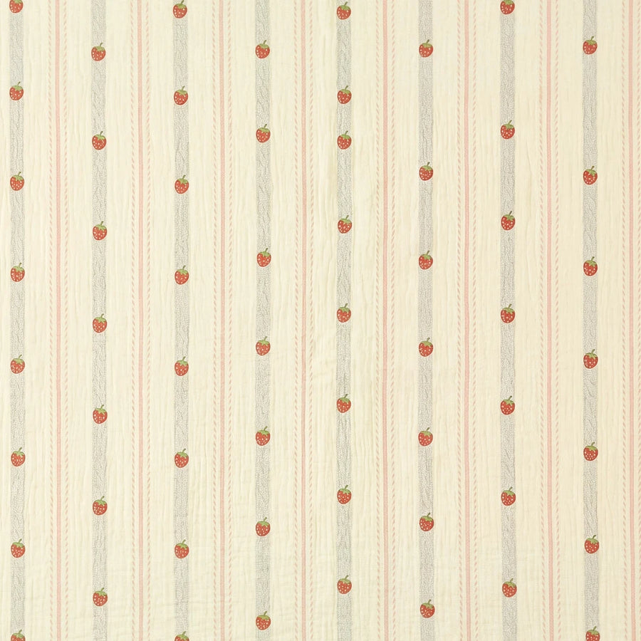 sunday patchwork muslin blanket strawberry pink cream red strawberry swatch