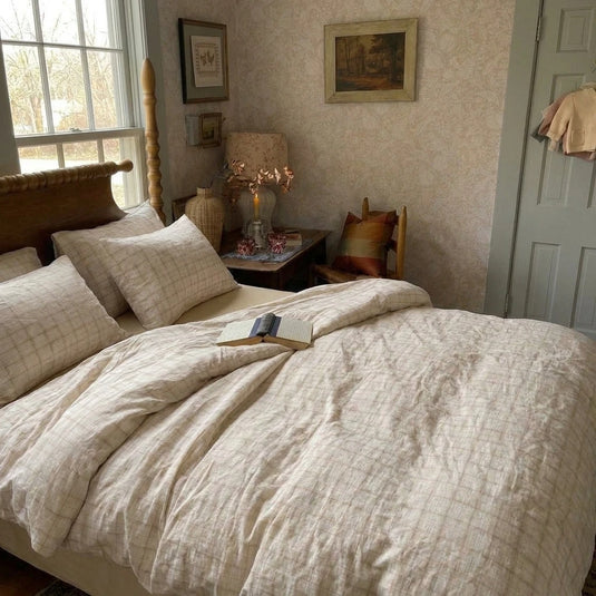 sundried wheat windowpane duvet cover set warm yellow bedding main