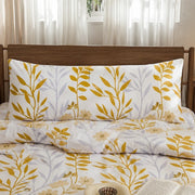 sunlit grey yellow botanical body pillowcase lifestyle