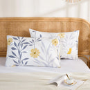 sunlit grey yellow botanical pillowcase floral shams main
