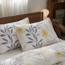 sunlit grey yellow floral pillow shams set of 2