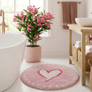 sweetheart rug blush heart bathroom mat styling