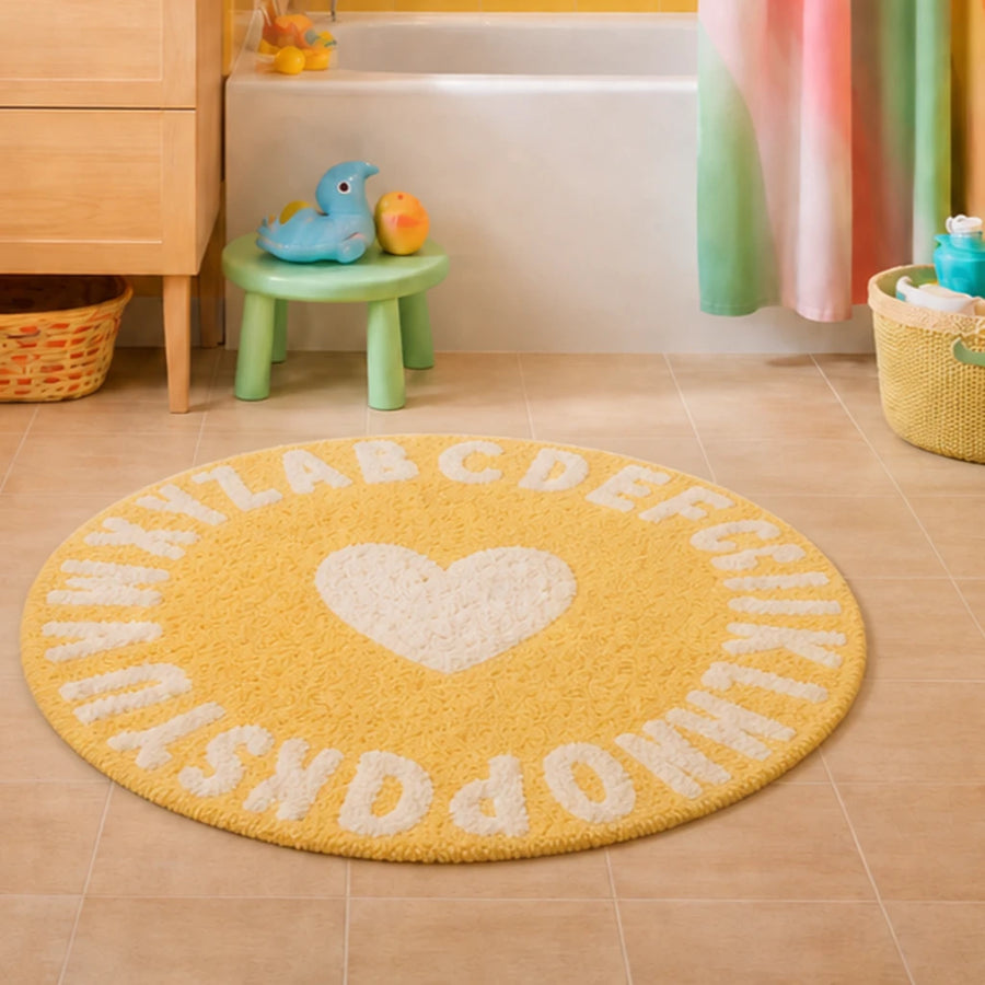 sweetheart rug butter heart kids bathroom styling