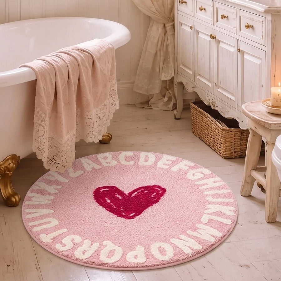 sweetheart rug cherry heart bathroom mat styling