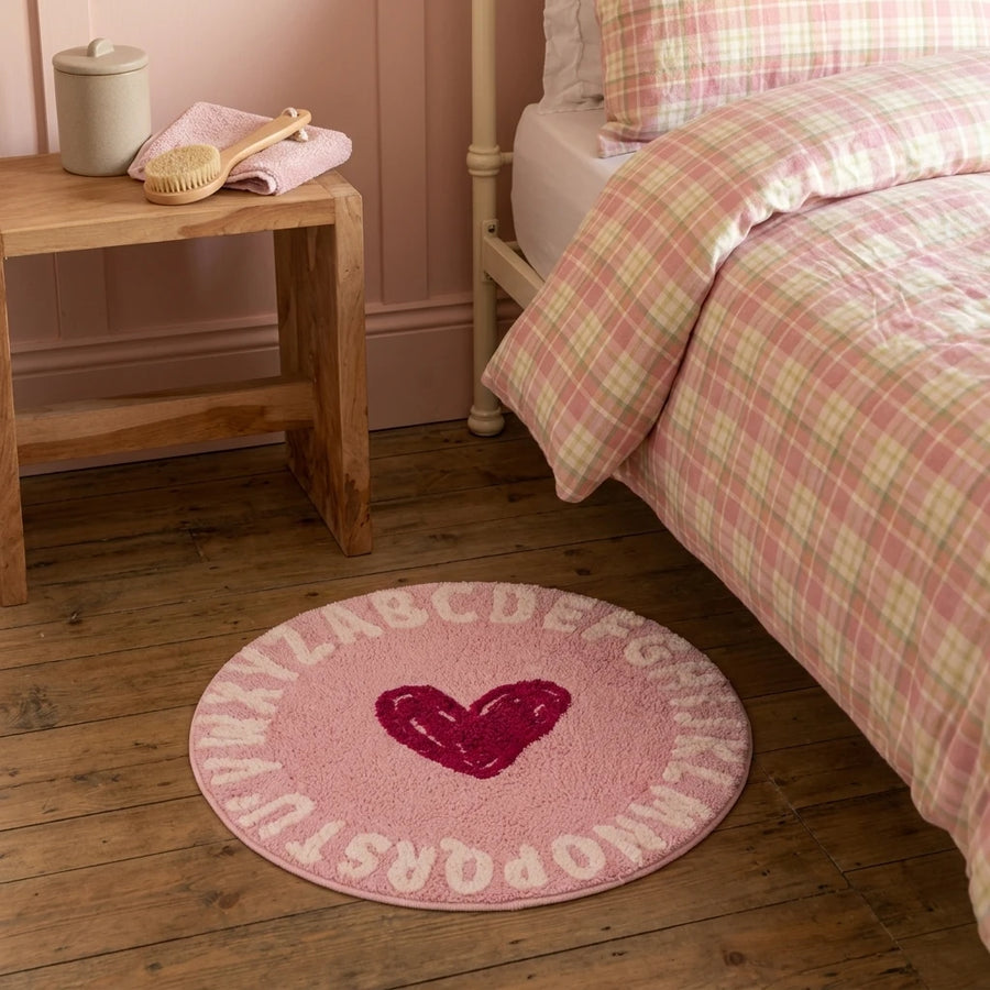 sweetheart rug cherry heart bedroom styling