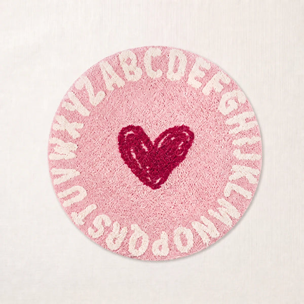 sweetheart rug cherry heart flat lay product photo