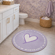 sweetheart rug lilac heart bathroom mat styling