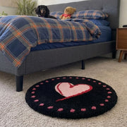 sweetheart rug midnight black heart bedroom pet scene