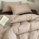 tan pin stripe breathable fabric micro detail