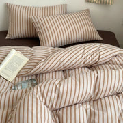 tan pin stripe breathable fabric micro detail