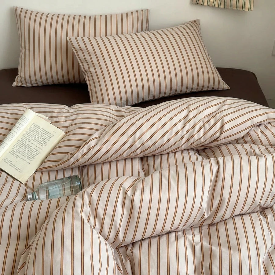 tan pin stripe breathable fabric micro detail