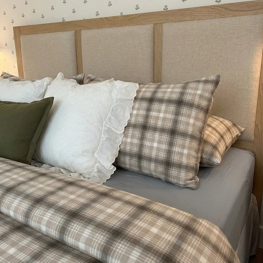 taupe cream plaid fabric texture close up high quality print