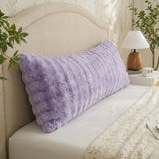 textured faux rabbit fur body pillow case winter essential