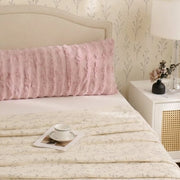 textured faux rabbit fur pillow shams warm aesthetic