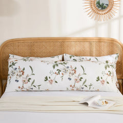 Timeless Garden Cotton Long Pillowcase front stacked presentation in pair