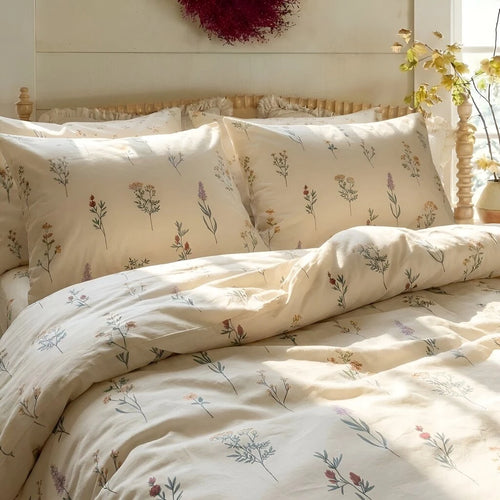 timeless wildflower meadow duvet cover set cream floral bedding main