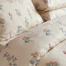 timeless wildflower meadow duvet cover set stacked pillow fabric closeup
