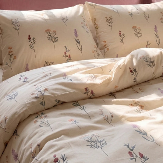 timeless wildflower meadow duvet cover set sunlit floral texture closeup