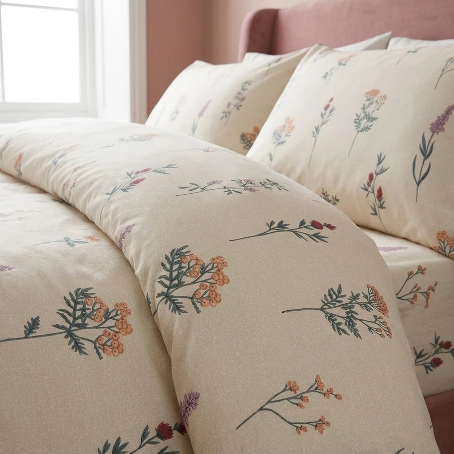 timeless wildflower meadow duvet cover set window light pillow scene