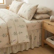 timeless wildflower meadow linen bed skirt cottagecore