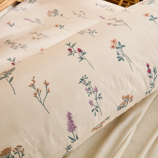 timeless wildflower meadow pillowcase macro floral detail