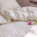 tiny blossom comforter set cream pink floral texture pink tulip