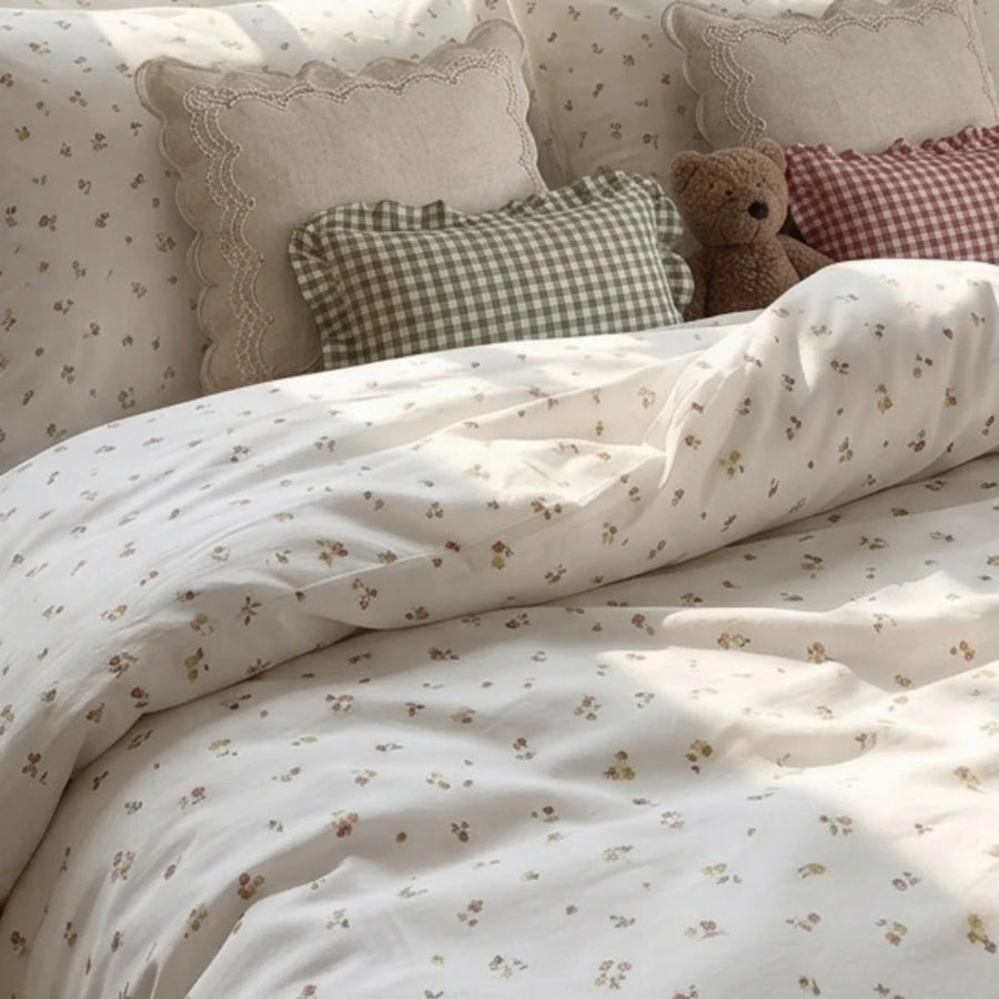 tiny blossom duvet cover set bedroom teddy bear scene