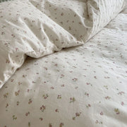 tiny blossom duvet cover set floral fabric texture closeup