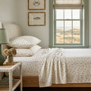 tiny blossom sheet set coastal bedroom window scene