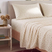 tiny blossom sheet set striped headboard detail scene