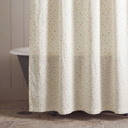 tiny blossom shower curtain ivory clawfoot tub stone floor