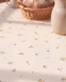 tiny blossom tablecloth floral fabric detail