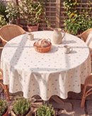 tiny blossom tablecloth garden dining table