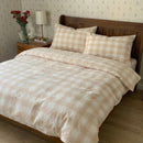 toasted almond gingham duvet cover set checkered bedding main