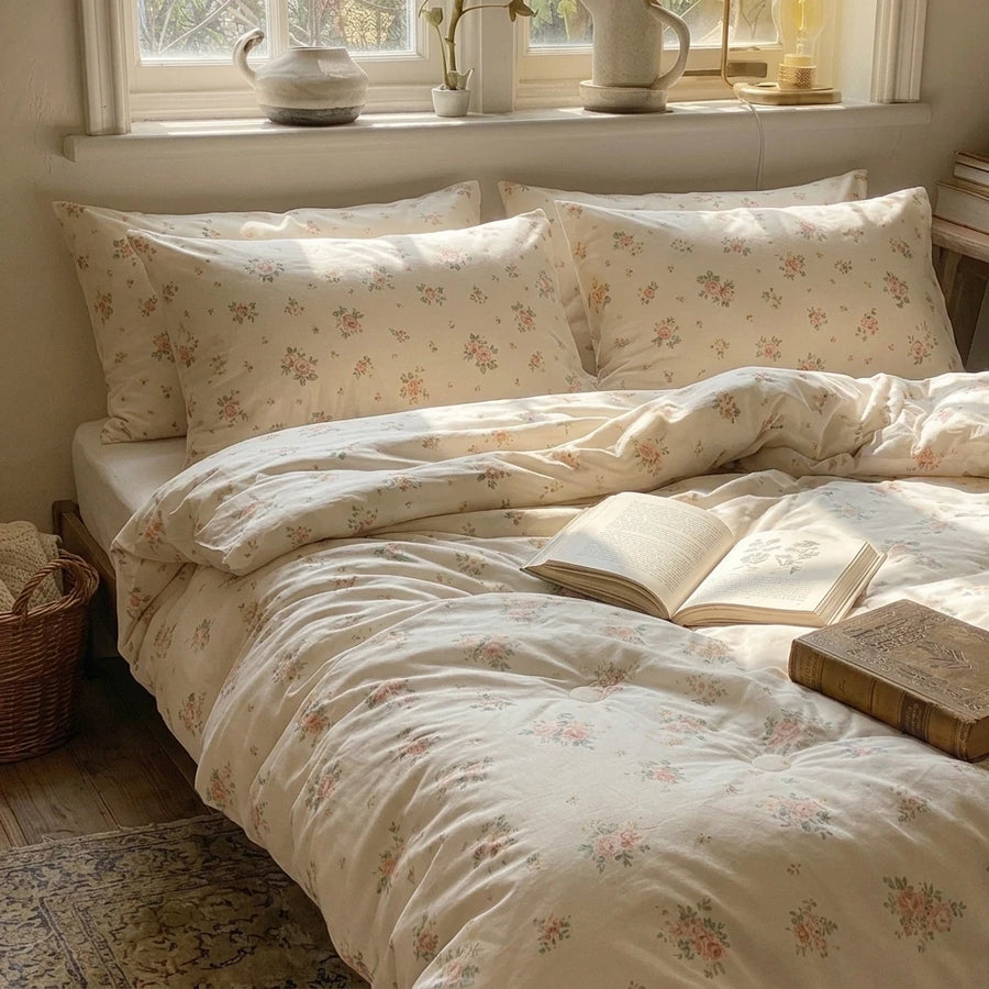victorian rose print comforter shabby chic bedroom decor
