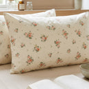 victorian rose print pillowcases shabby chic bedroom styling